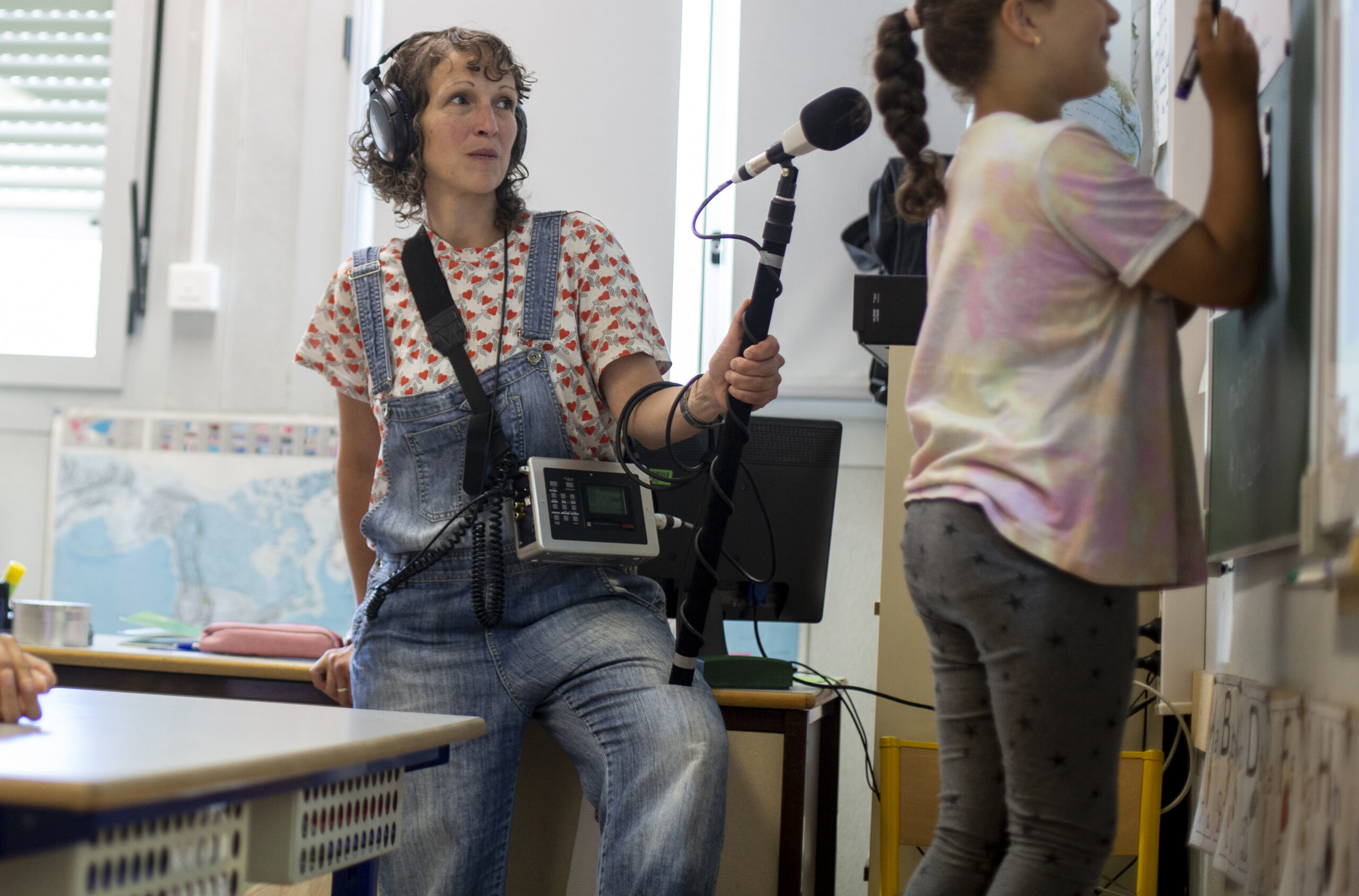 Enregistrement sonore par Christina Firmino avec les élève allophones de Jean Giono © Hugo Ribes /item
